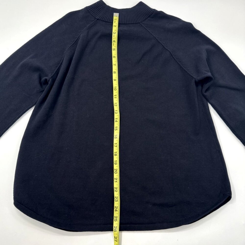 Kim Rogers Sweater Womens Large Black Mock Neck Relaxed Fit Knit Cotton Winter - Picture 9 of 11